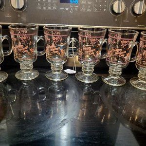 Glass Irish coffee mugs set of 6